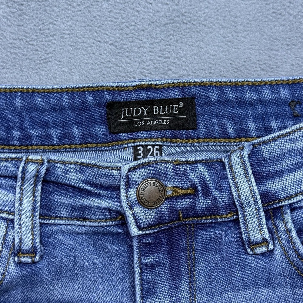 Judy Blue Jeans Womens 3/26 (26x28) Distressed Highrise Skinny Stretch Denim USA - Picture 3 of 10